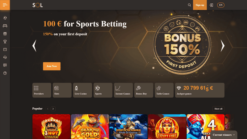 Sitio web de Sol Casino: Una empresa de apuestas online joven, fiable e innovadora Sitio web de Sol Casino: Una empresa de apuestas online joven, fiable e innovadora