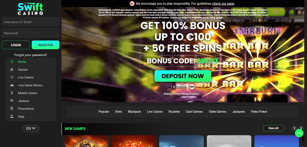 Swift Casino 2026 – Registrering Din Guide til Et Fantastisk Casinoeventyr