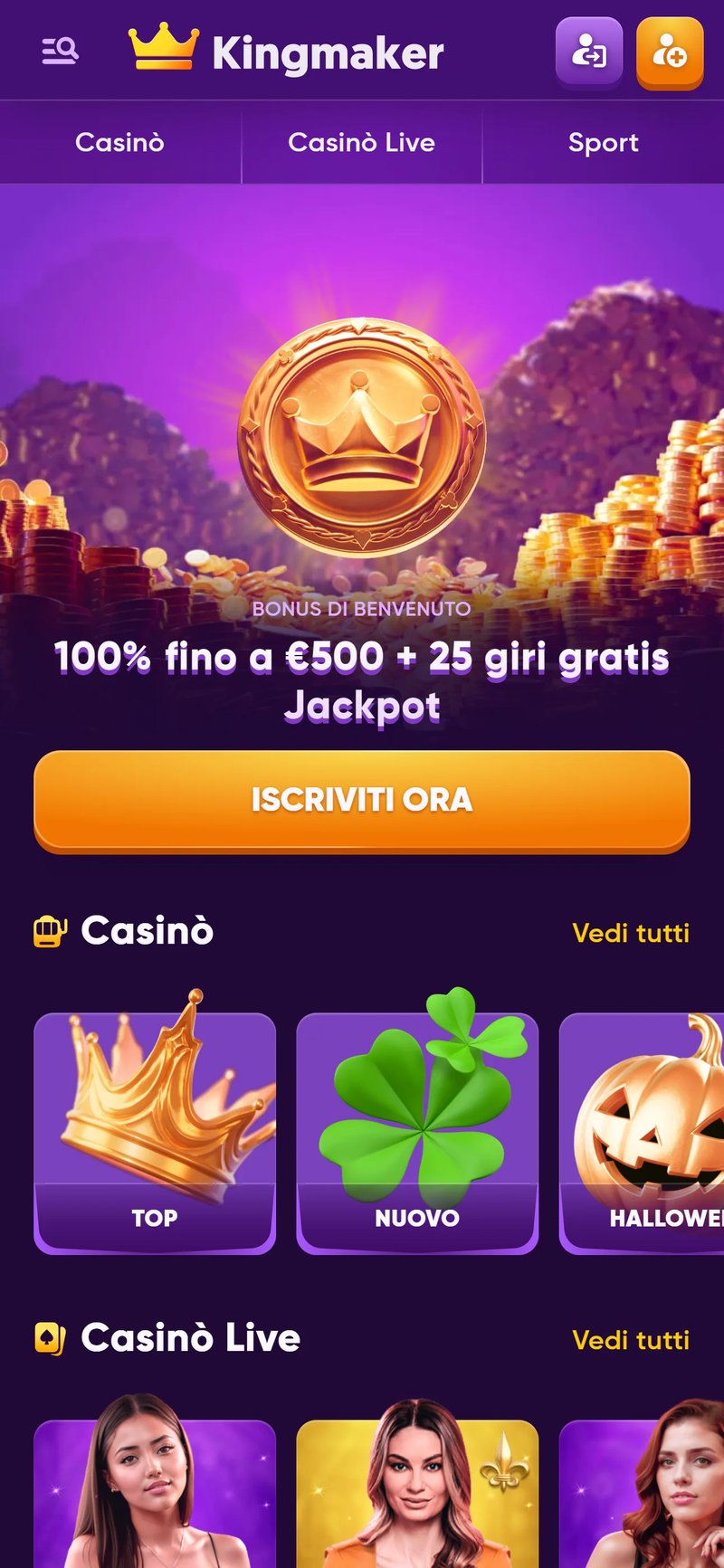 Panoramica di kingmaker online casino